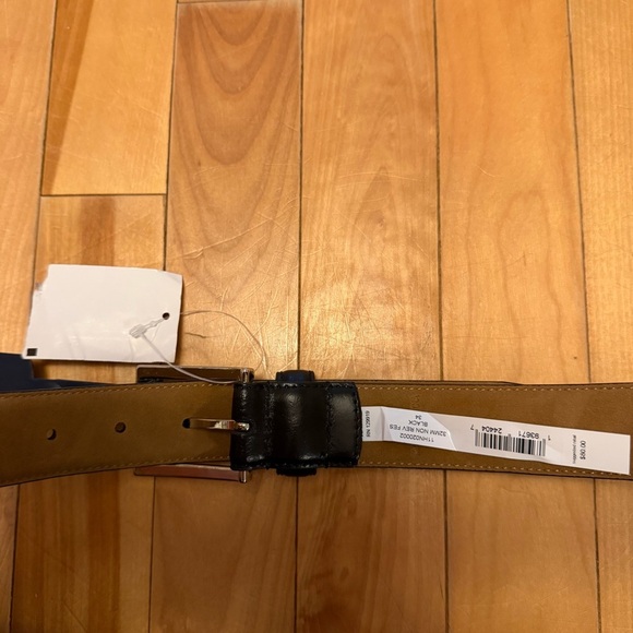 Cole Haan Black Leather Belt with Silver Buckle - Picture 7 of 8